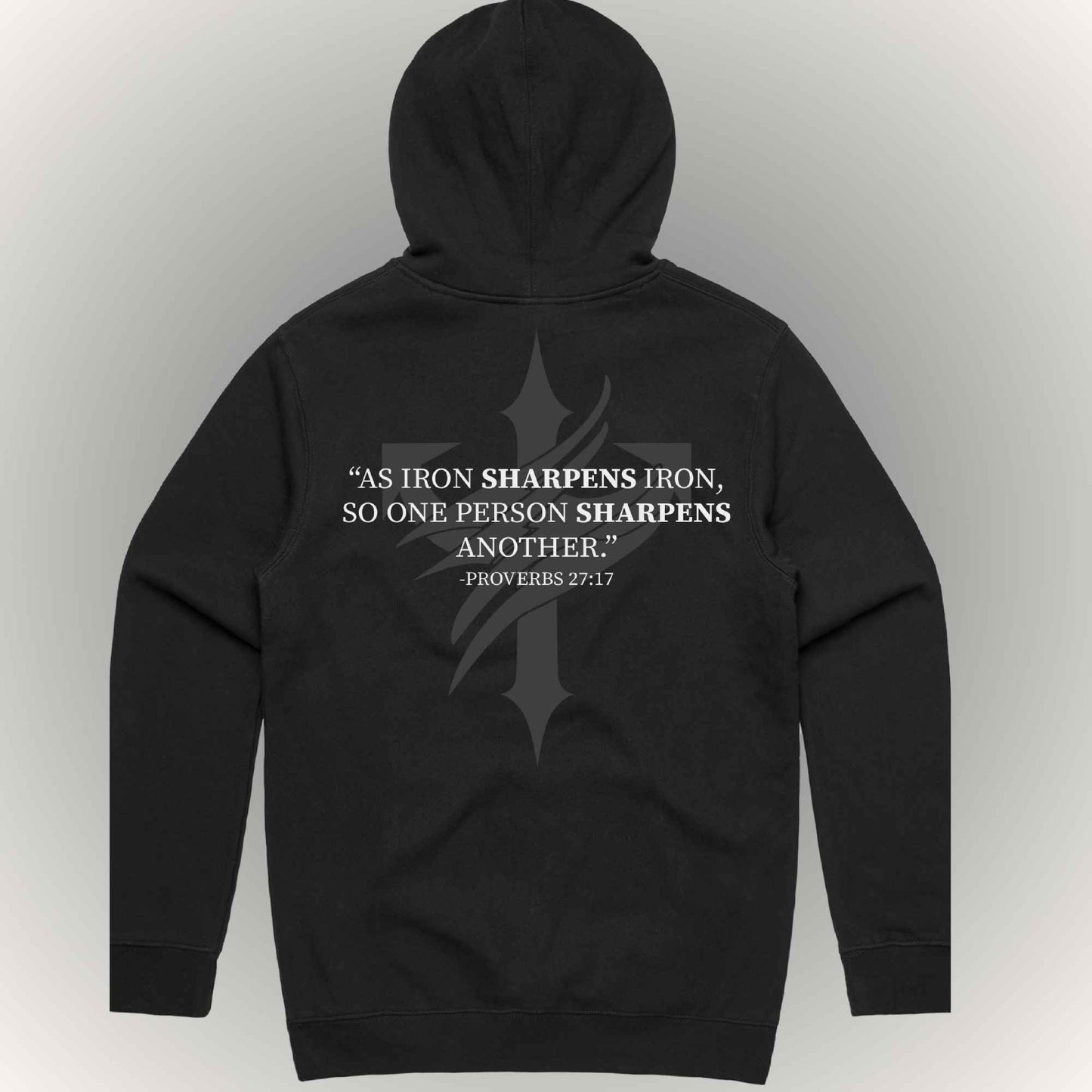 Proverbs 27:17 Black Hoodie Triton