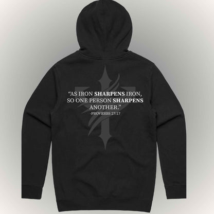 Proverbs 27:17 Black Hoodie Triton